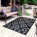 Black/Gray 120 x 96 x 0.08 in Area Rug - Foundry Select Hulmeville Southwestern Machine Woven Outdoor Area Rug | 120 H x 96 W x 0.08 D in | Wayfair