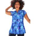 Plus Size Women's Chlorine Resistant Swim Tunic by Swimsuits For All in Bright Palm (Size 26)