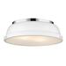 Golden Lighting Duncan 14 Inch 2 Light Flush Mount - 3602-14 CH-WHT