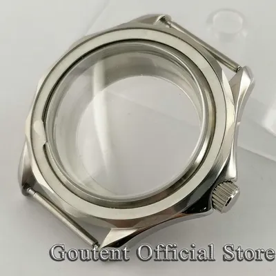 Exactent-Boîtier de montre en acier et cristal de saphir 41mm compatible avec NH35