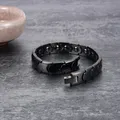 Vinterly – Bracelet en céramique noire pour hommes et femmes chaîne à main énergie de guérison