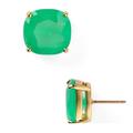 Kate Spade Jewelry | Kate Spade Square Crystal Stud Earrings In Emerald Green & Gold | Color: Gold/Green | Size: Os