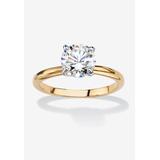 Women's Yellow Gold-Plated Cubic Zirconia Solitaire Engagement Ring by PalmBeach Jewelry in Cubic Zirconia (Size 8)
