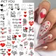 Autocollant Rouge avec Cœur pour Ongles Décoration pour Nail Art Décalcomanie de la