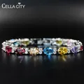 Cellity-bijoux pierres précieuses en argent pour femmes Bracelet en Zircon ovale tendance cadeau