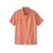 Men's Big & Tall Short Sleeve Seersucker Sport Shirt by KingSize in Orange Check (Size 5XL)