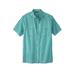 Men's Big & Tall Short Sleeve Seersucker Sport Shirt by KingSize in Emerald Check (Size 5XL)