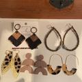 J. Crew Jewelry | 5 Pair Anthro/J Crew Earring Bundle | Color: Black/Tan | Size: Os