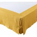 Cache-sommier Gaze de coton 160 x 200 cm gaia coloris Jaune Safran