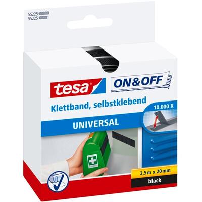 Tesa - On & Off Klettband zum Aufkleben - Selbstklebendes Klettklebeband zur Befestigung leichter Image