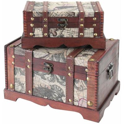 HMF - 6408700 Schatztruhe, Schatzkiste, Holzkiste Amerika, 2er Set Image