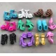 Chaussures de poupée multicolore pour femmes sandales bottes accessoires de poupée talons plats