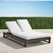 Palermo Double Chaise Lounge with Cushions in Bronze Finish - Resort Stripe Leaf, Standard - Frontgate