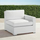 Palermo Right-facing Chair with Cushions in White Finish - Pattern, Special Order, Frida Leaf Indigo, Standard - Frontgate