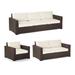 Palermo Seating Replacement Cushions - Double Chaise, Stripe, Resort Stripe Leaf, Standard - Frontgate