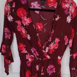 American Eagle Outfitters Dresses | American Eagle Flower Romper | Color: Pink/Red | Size: 0