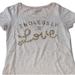 American Eagle Outfitters Tops | American Eagle Outfitters M Tee Gold Sequin Love | Color: Cream | Size: M