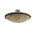 Justice Design Group Alabaster Rocks Ring 51 Inch 8 Light Semi Flush Mount - ALR-9687-35-MBLK