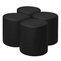 Logan Round Vinyl Ottoman (Set of 4)- Black - Regency N6262BK4PK