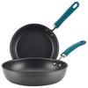 Rachael Ray Create Delicious Hard Anodized Aluminum Nonstick Induction Deep Frying Pan Set, 2-Piece