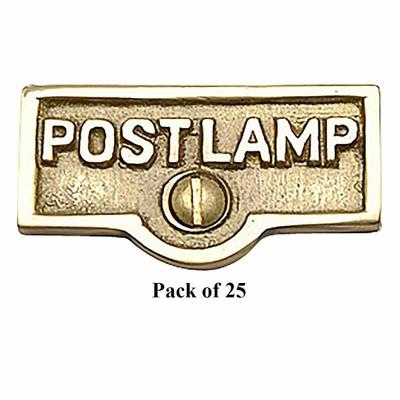 25 Switch Plate Tags POST LAMP Name Signs Labels Brass | Renovator's Supply