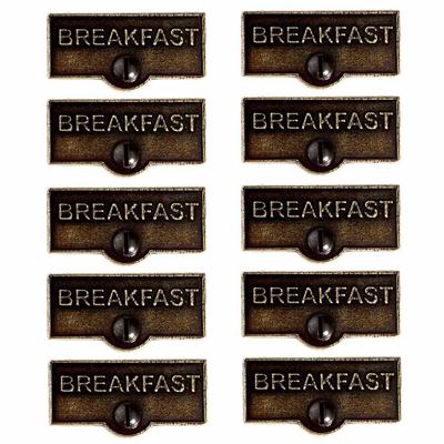 10 Switch Plate Tags BREAKFAST Name Signs Labels Cast Brass | Renovator's Supply