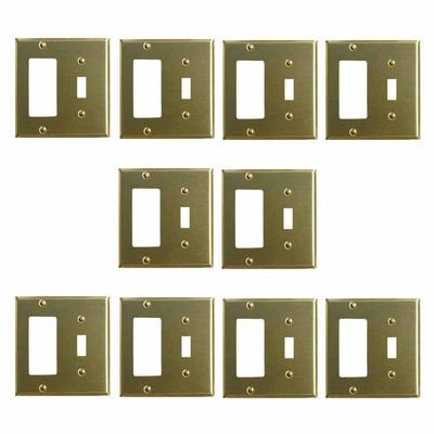 10 Switchplate Brushed Brass GFI Toggle | Renovator's Supply