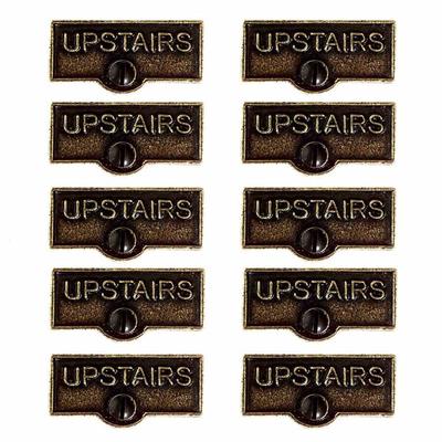 10 Switch Plate Tags UPSTAIRS Name Signs Labels Cast Brass | Renovator's Supply