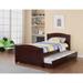 Twin Size Bed w/ Trundle Slats Dark Cherry Pine Plywood Kids Youth Bedroom Furniture