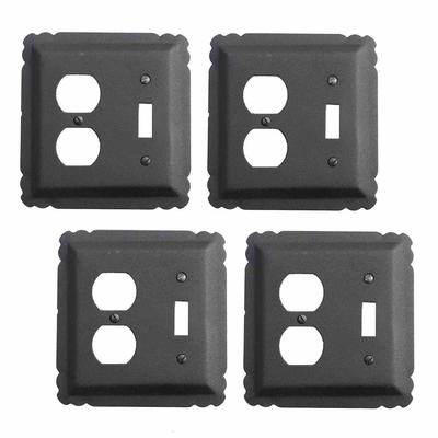 4 Switchplate Black Wrought Iron Toggle/Duplex | Renovator's Supply