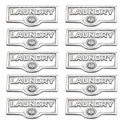 10 Switch Plate Tags LAUNDRY Name Signs Labels Chrome Brass | Renovator's Supply