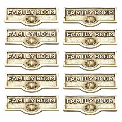 10 Switch Plate Tags FAMILY ROOM Name Signs Labels Brass | Renovator's Supply