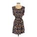 MNG Casual Dress - Mini: Blue Animal Print Dresses - Women's Size 2