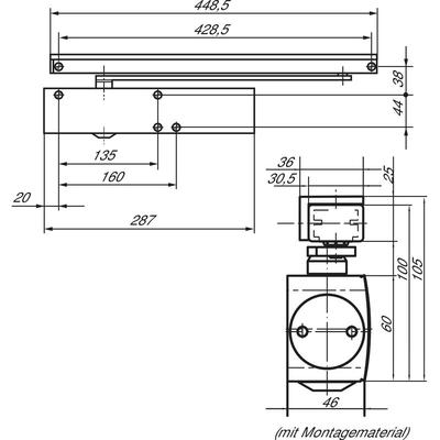Gleitarm für Türschließer TS3000 und TS5000 Geze Schwarz - 119580 Image