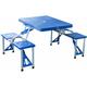 Alu Campingtisch Picknick Bank Sitzgruppe Gartentisch mit 4 Sitzen klappbar Blau 135,5 x 84,5x 66