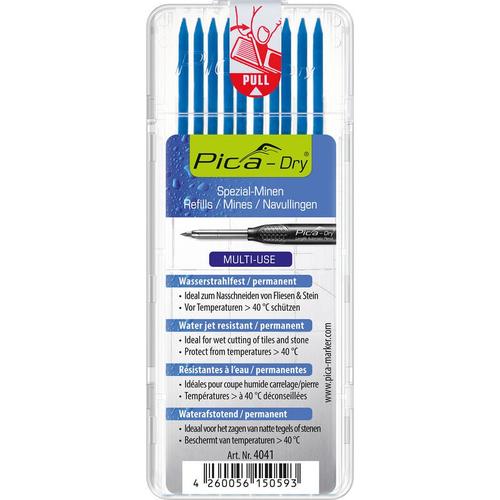 Pica - Dry 10 x Spezialminen wasserstrahlfest Blau