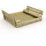 Sandkasten Flip mit Klappdeckel Sandkasten mit Sitzbank und integriertem Deckel - 110 x 125 cm