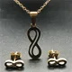 Ensembles de bijoux en forme de flocon de neige en acier inoxydable pour femmes collier et boucles