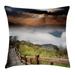 East Urban Home Ambesonne Nature Throw Pillow Cushion Cover, Sunrise Over Mountains In Foggy Sky Italian High Peaks Refreshing Landscape | Wayfair