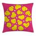 East Urban Home Ambesonne Rubber Duck Throw Pillow Cushion Cover, Fun Duckies Circle Pattern Bath Toys Bubbles Animal Print | Wayfair