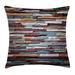 East Urban Home Ambesonne Urban Throw Pillow Cushion Cover, Colored Stone Surface Texture Background Retro Style Urban Brick Wall Image | Wayfair