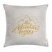 East Urban Home Ambesonne Adventure Throw Pillow Cushion Cover, Vibrant Mountain View & The Adventure Begins Words Travel Hand Drawn | Wayfair