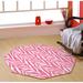 Pink/White 72 x 72 x 0.5 in Living Room Area Rug - Pink/White 72 x 72 x 0.5 in Area Rug - Everly Quinn Zebra Light Pink Area Rug For Living Room, Dining Room, Kitchen, Bedroom, , Made In USA | Wayfair