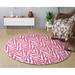 Pink/White 108 x 108 x 0.5 in Living Room Area Rug - Pink/White 108 x 108 x 0.5 in Area Rug - Everly Quinn Zebra Light Pink Area Rug For Living Room, Dining Room, Kitchen, Bedroom, , Made In USA | Wayfair