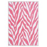 Pink/White 216 x 144 x 0.5 in Living Room Area Rug - Pink/White 216 x 144 x 0.5 in Area Rug - Everly Quinn Zebra Light Pink Area Rug For Living Room, Dining Room, Kitchen, Bedroom, , Made In USA | Wayfair