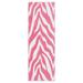 Pink/White 240 x 60 x 0.5 in Living Room Area Rug - Pink/White 240 x 60 x 0.5 in Area Rug - Everly Quinn Zebra Light Pink Area Rug For Living Room, Dining Room, Kitchen, Bedroom, , Made In USA | Wayfair