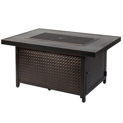 Weyland Rectangular Aluminum LPG Fire Pit by Fire Sense in Bronze