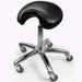 Inbox Zero Ellengard Saddle Height Adjustable Lab Stool w/ Wheels Metal/Fabric in Black | 32 H x 22 W x 22 D in | Wayfair