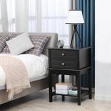 Andover Mills™ Aubrie 2 - Drawer End Table w/ Storage Wood in Black | 28.35 H x 18.9 W x 15.75 D in | Wayfair 4814011F728B48208E3F2E6C416FD8F0
