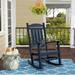 Lark Manor™ Aiyanna Outdoor Potwin Rocking Plastic Chair in Blue | 41.7 H x 25.2 W x 33.9 D in | Wayfair F51EE0F7731040ADB7C6092D8E18450A